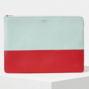 Celine Solo Leather Clutch Pouch - Mint/Watermelon